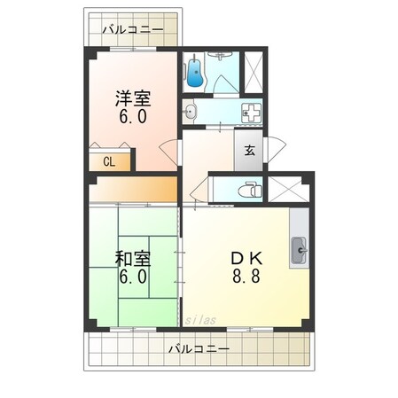 平野駅 徒歩7分 3階の物件間取画像